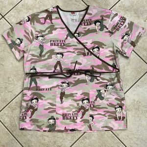 Betty Boop Scrub Top Womens Size: Medium